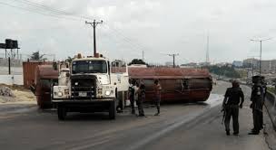 Tragedy averted as tanker laden with PMS overturns in Ogun